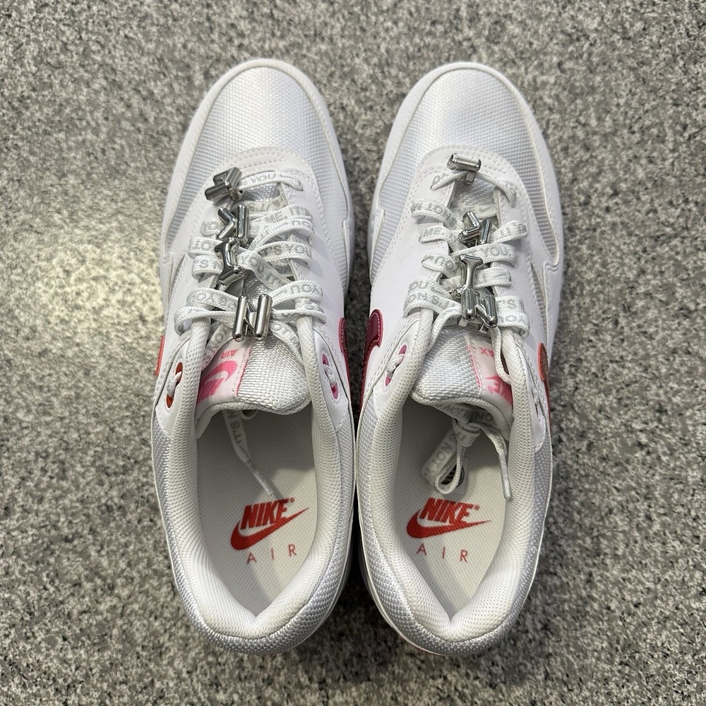 Nike Air Max 1 PRM Valentine's Day Mens Size 10.5 HV2303-100 White Red Sneakers - Picture 4 of 7
